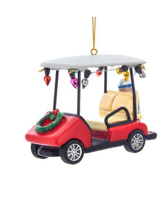 Golf Cart With Wreath Ornament, D3444