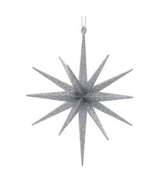 Silver Star Snowflake Ornament