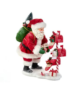 10.5" Fabriché™ Santa With Mailbox