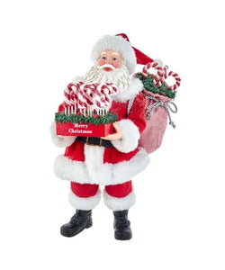10.5" Fabriché™ Santa With Candy Cane Tray