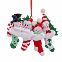 Snowman Stocking Family Of 2, 3, 4, 5 Ornament For Personalization