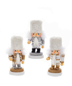 7.5" Hollywood™ Silver, White, and Gold Chubby Nutcrackers, 3 Assorted