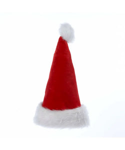 Plush Santa Hat With Fur Cuff and Pom-Pom