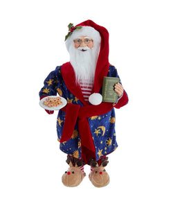 17" KSA Kringles Santa With Robe and Cookies Tabletop