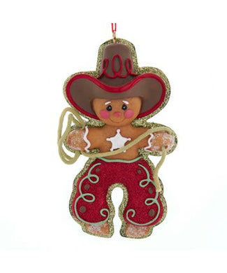 Gingerbread Resin Cowboy Ornament, W3651