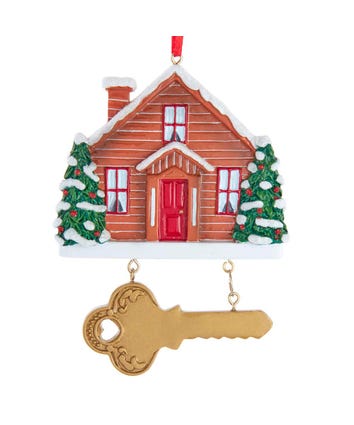 New Home With Key Ornament For Personalization, W8474