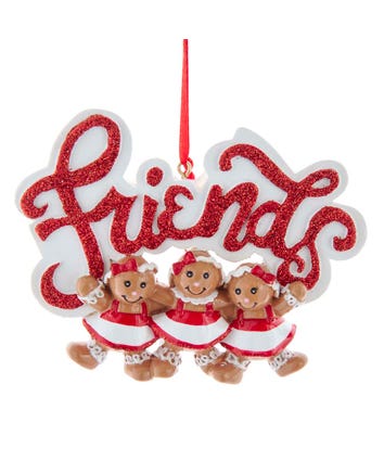 Gingerbread Girl 3 Friends Ornament For Personalization, W8495